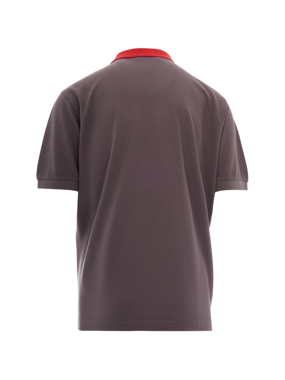 Polo con colletto a contrasto in marrone e rosso 