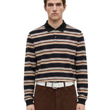 Polo a righe con logo multicolore 