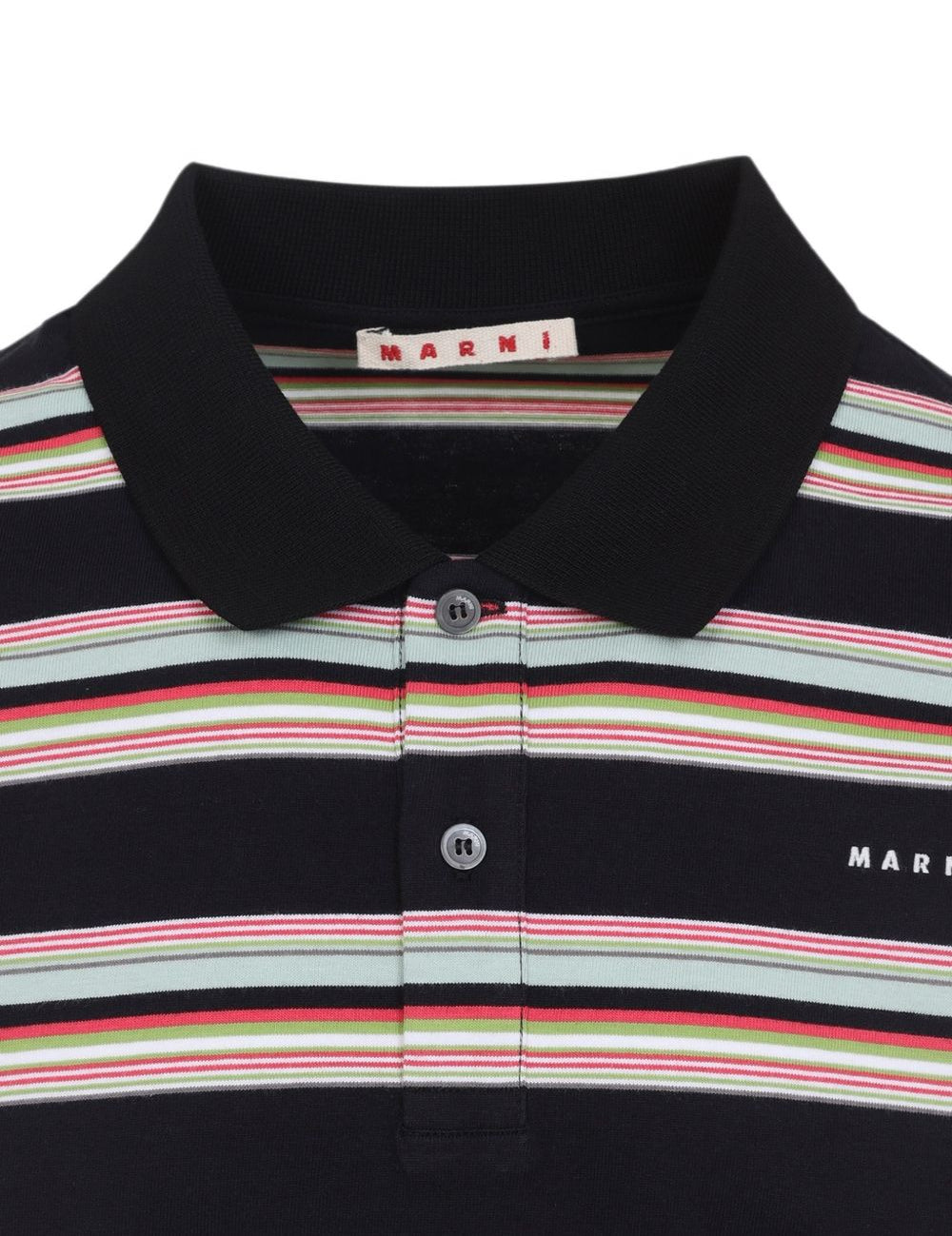 Polo a righe con logo multicolore 