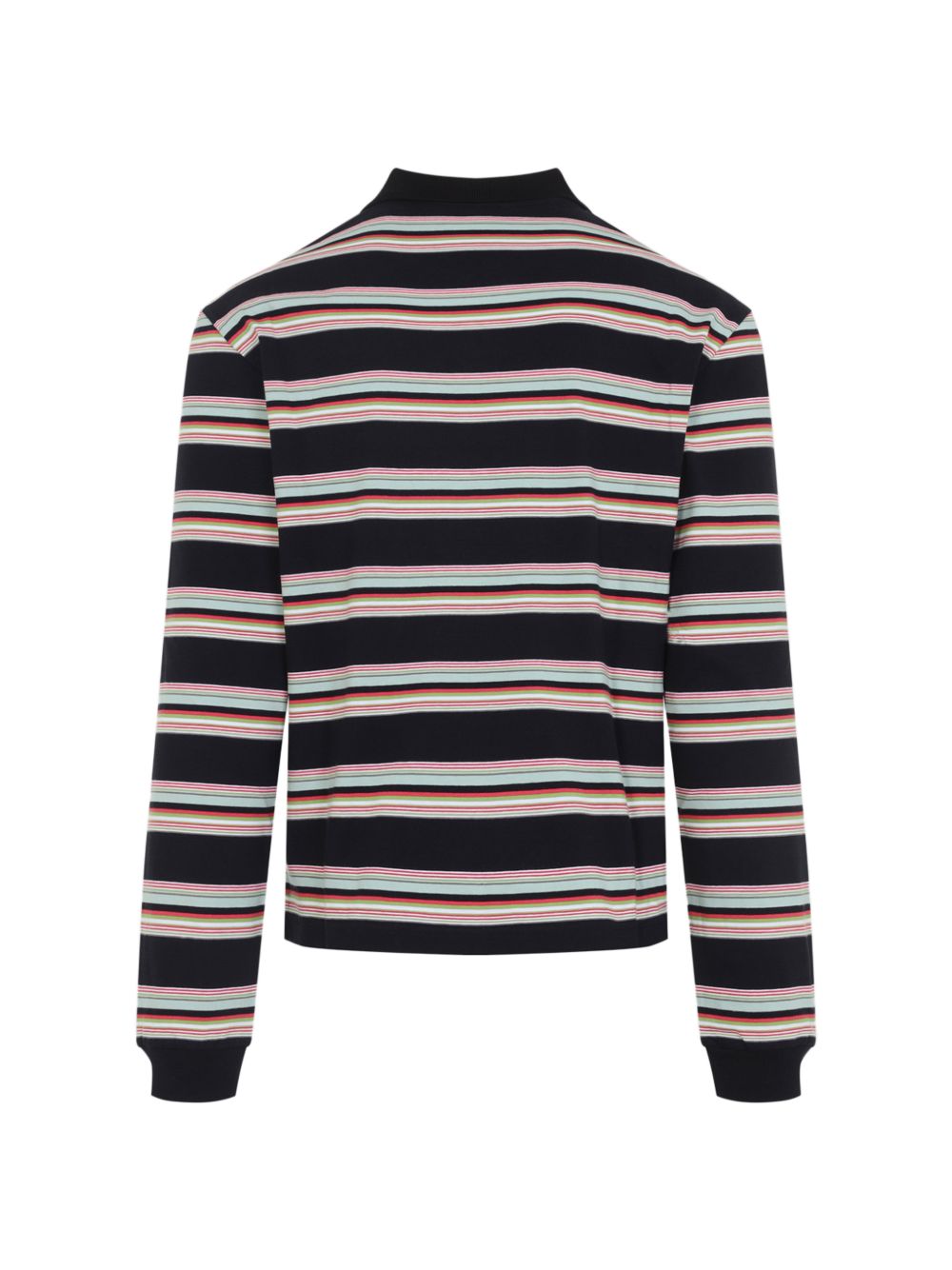 Polo a righe con logo multicolore 