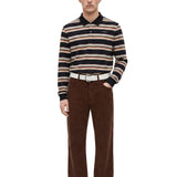 Polo a righe con logo multicolore 