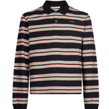 Polo a righe con logo multicolore 
