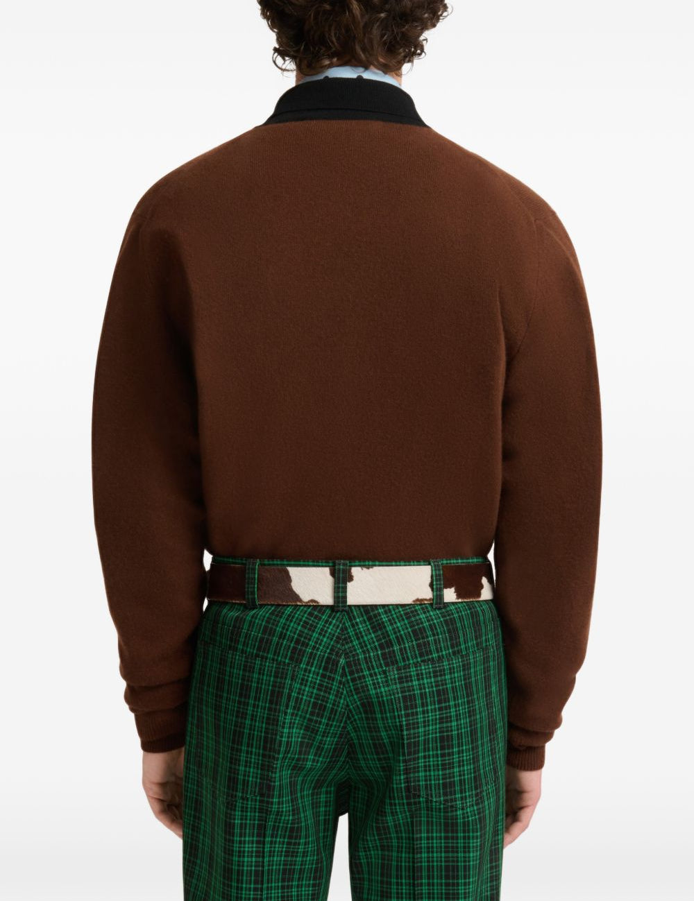 Maglione stile polo in cashmere in marrone 