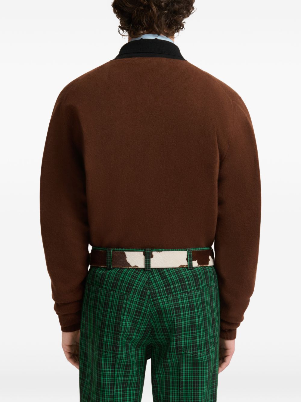 Maglione stile polo in cashmere in marrone 