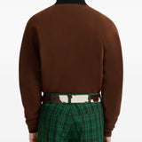 Maglione stile polo in cashmere in marrone 