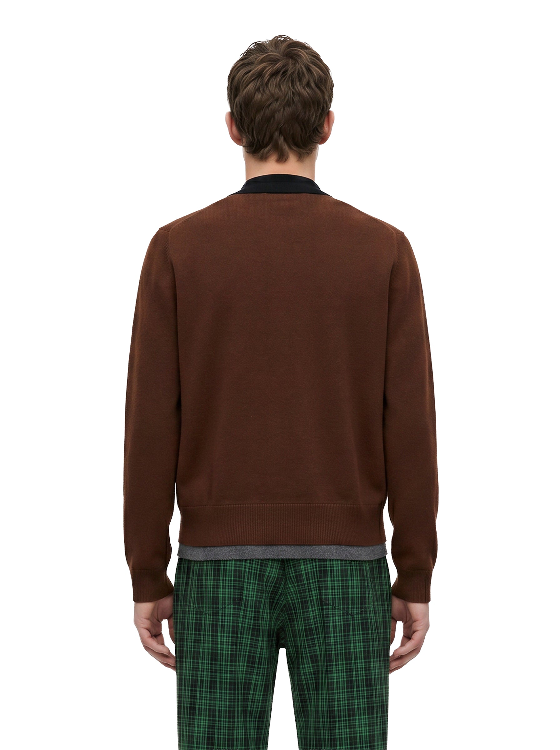 Maglione stile polo in cashmere in marrone 