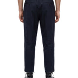 Pantaloni crop con coulisse in blu 