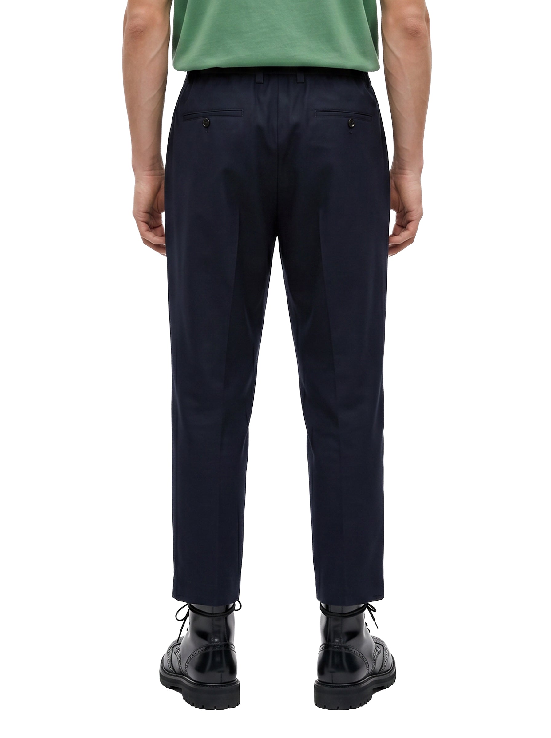 Pantaloni crop con coulisse in blu 