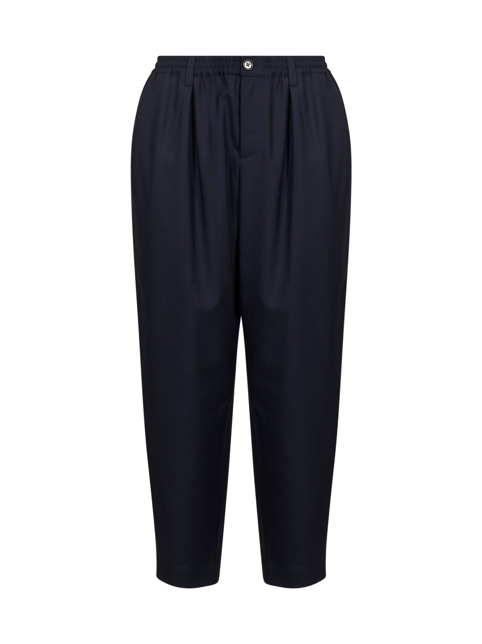 Pantaloni crop con coulisse in blu 