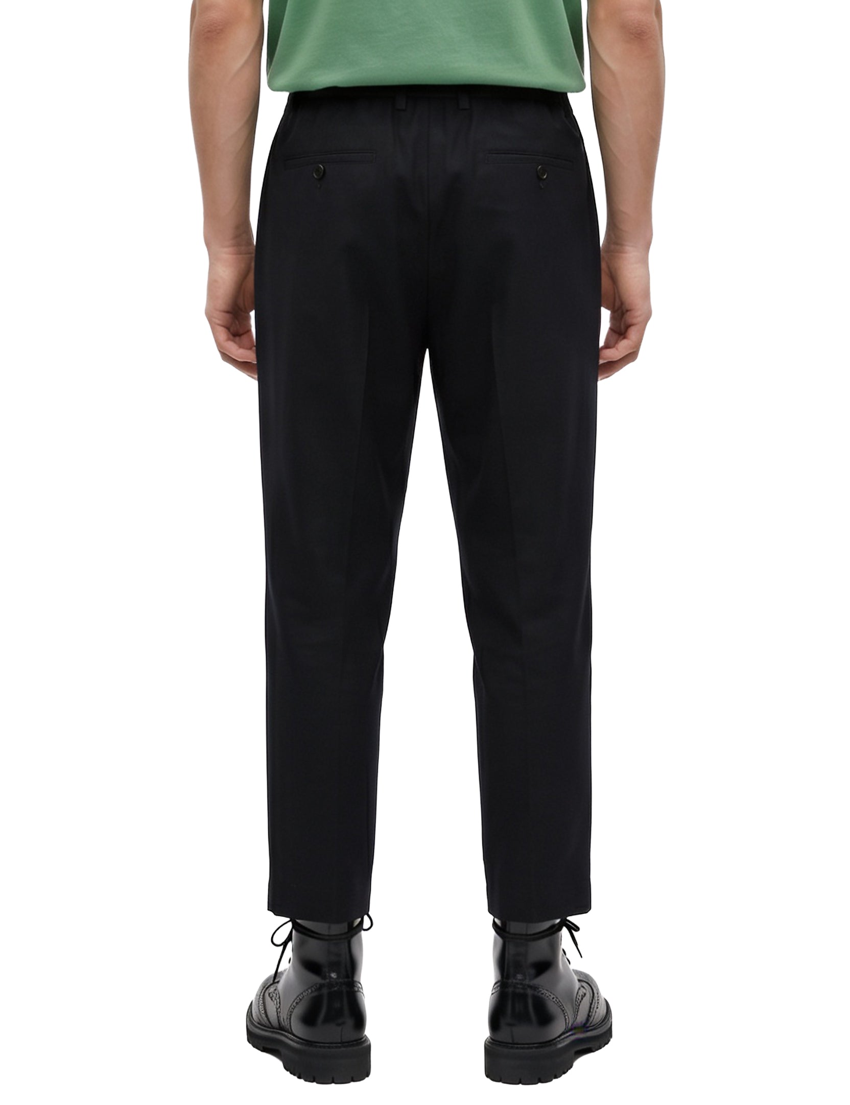 Pantaloni crop con coulisse in nero 