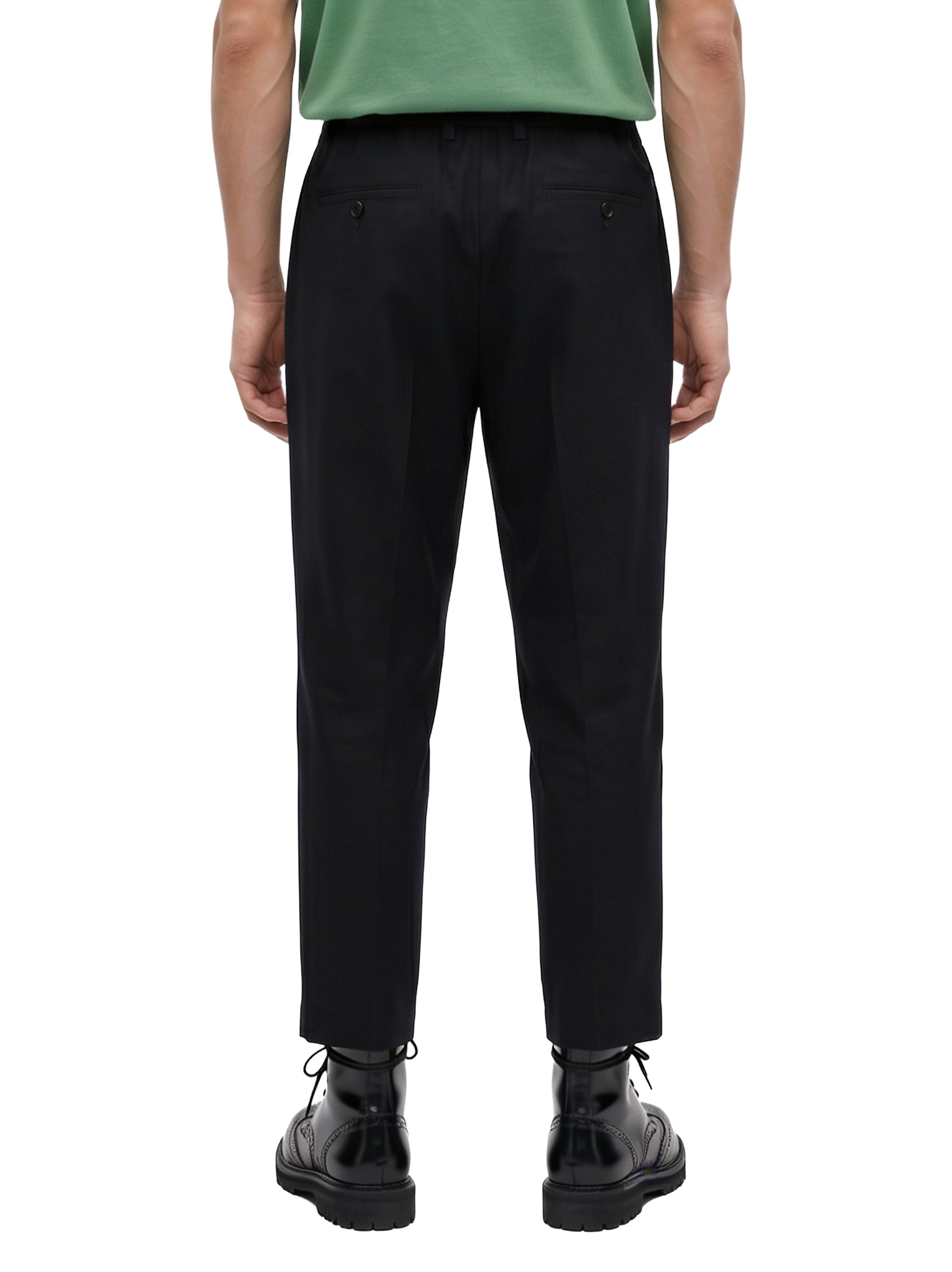 Pantaloni crop con coulisse in nero 