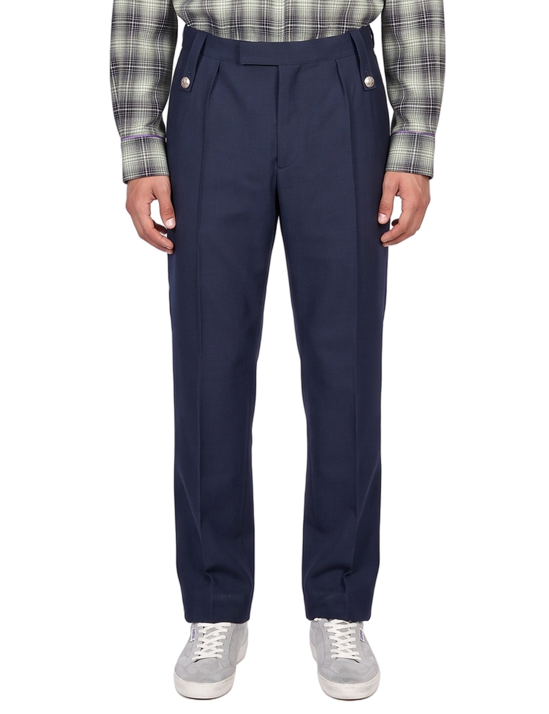 Pantaloni con pinces in blu 