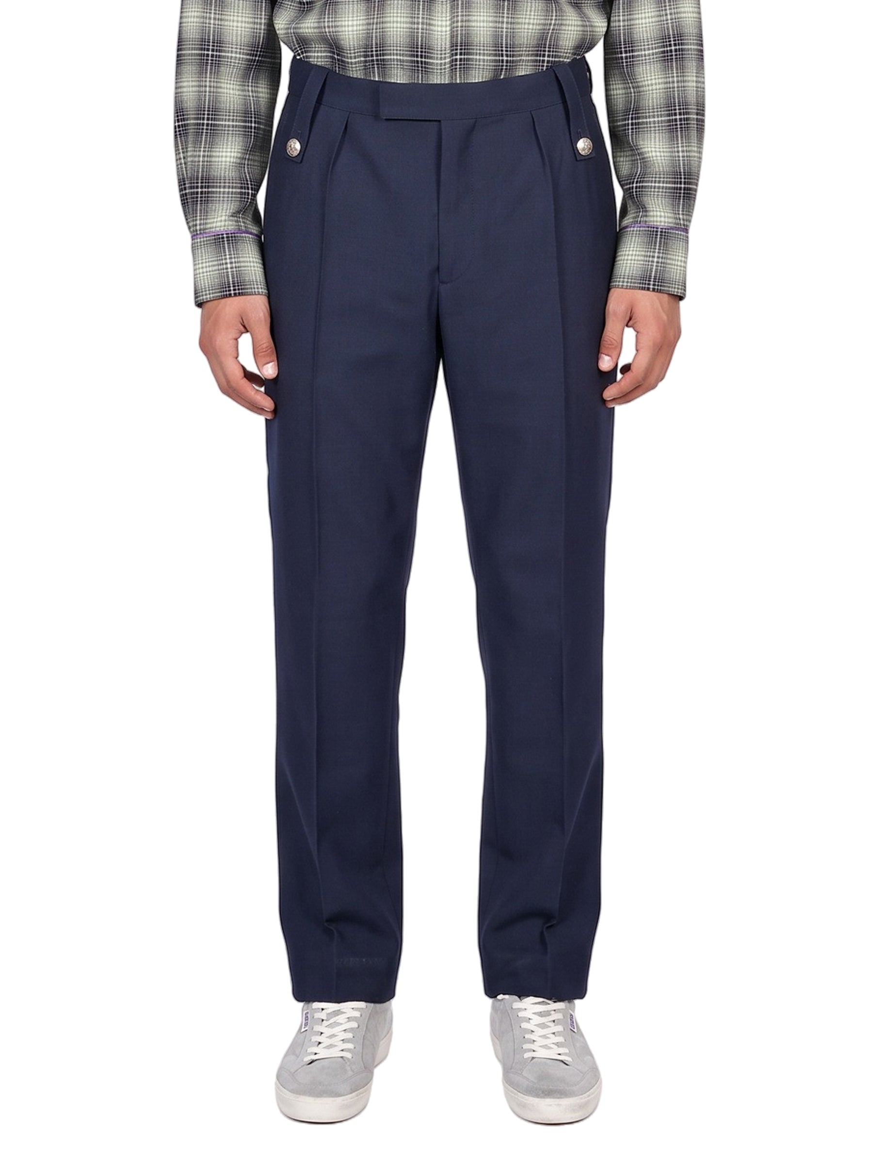 Pantaloni con pinces in blu 
