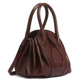 Borsa Tulipea piccola in pelle marrone 