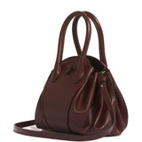 Borsa Tulipea piccola in pelle marrone 