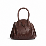 Borsa Tulipea piccola in pelle marrone 