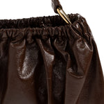 Borsa in pelle arricciata marrone 