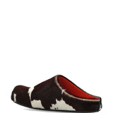 Mules fussbett con stampa mucca in bianco e marrone 