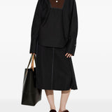 Camicia con inserti a contrasto in nero 