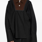 Camicia con inserti a contrasto in nero 