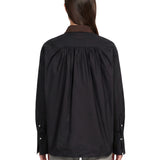 Camicia con inserti a contrasto in nero 