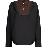 Camicia con inserti a contrasto in nero 