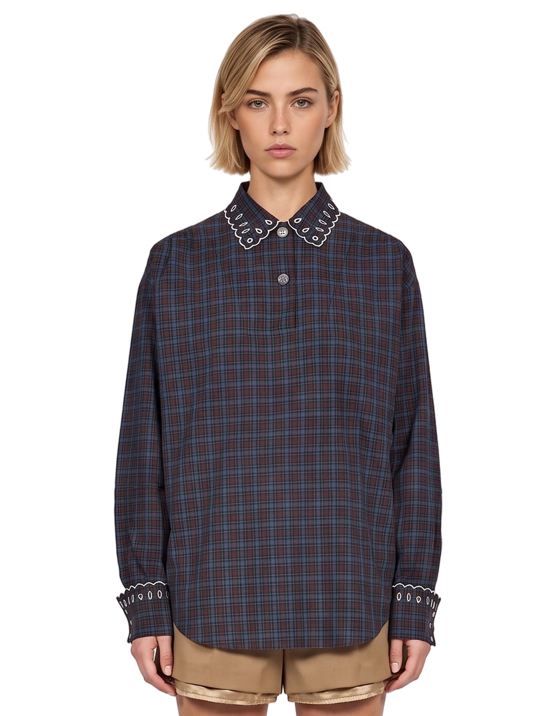 Camicia dettaglio colletto multicolor 