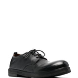 Derby zucca in pelle con lacci in nero 