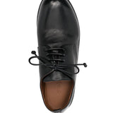 Derby zucca in pelle con lacci in nero 
