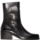 Stivaletti con tacco in pelle in nero 