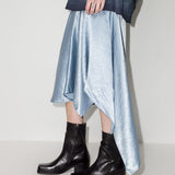 Stivaletti con tacco in pelle in nero 
