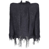 Giacca corta in tweed in nero 