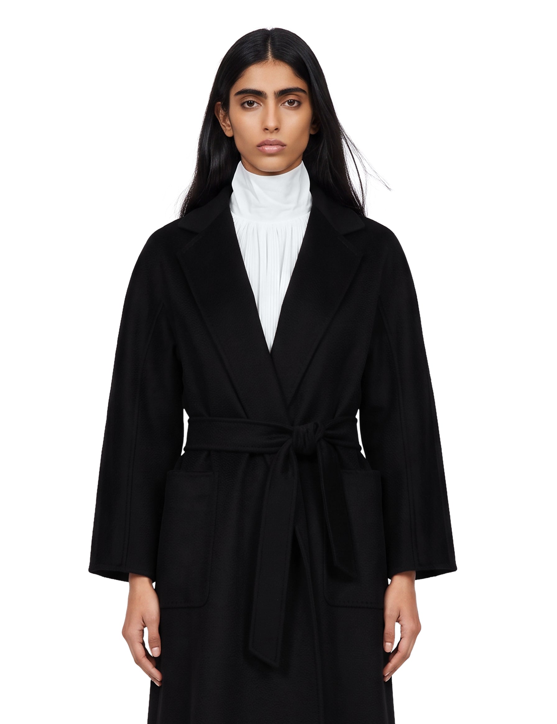 Cappotto con cintura ludmilla in nero 
