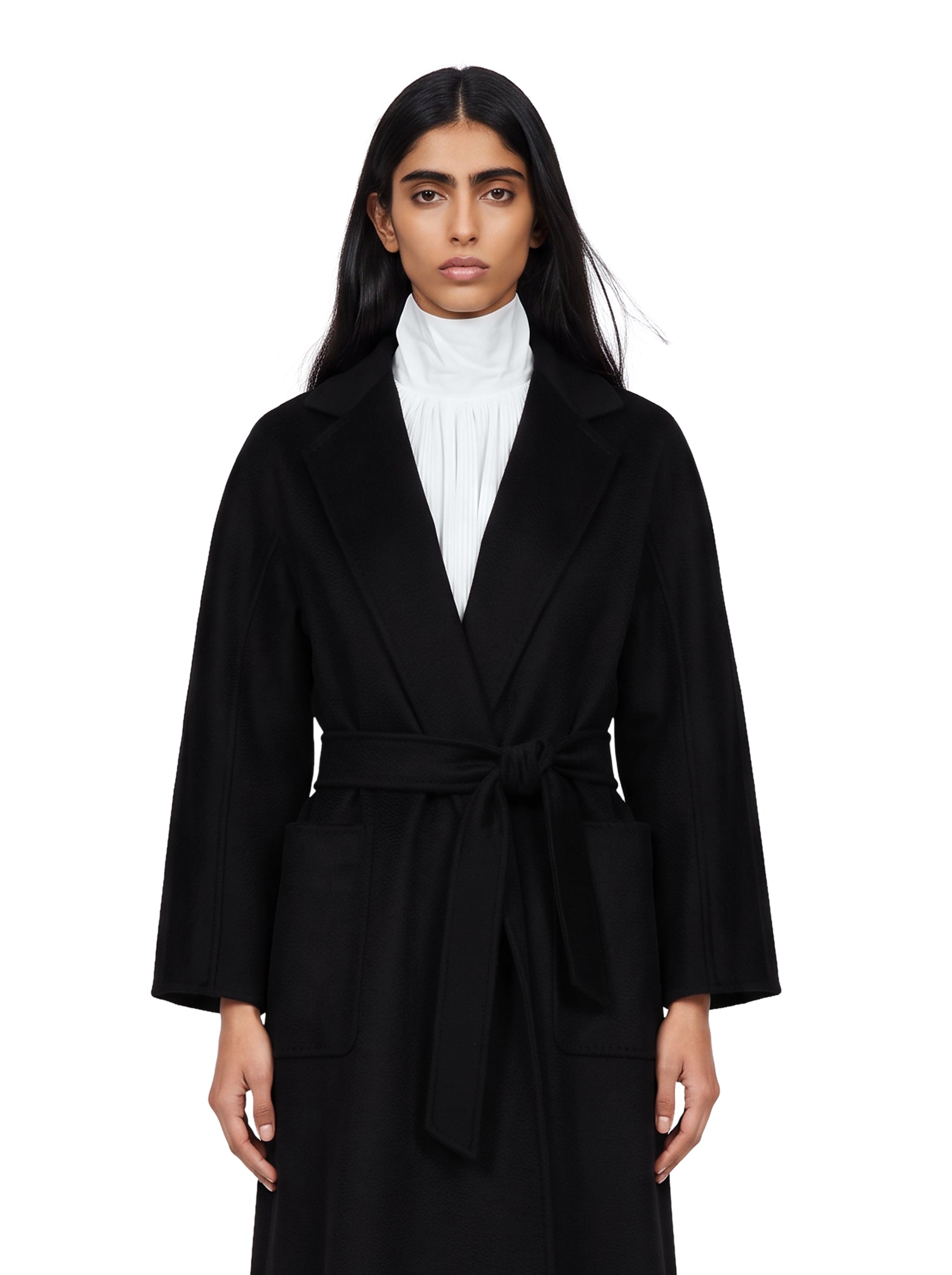Cappotto con cintura ludmilla in nero 