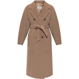 Cappotto doppippetto con cintura madame in beige 