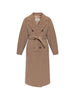 Double-breasted coat with Madame belt in beige