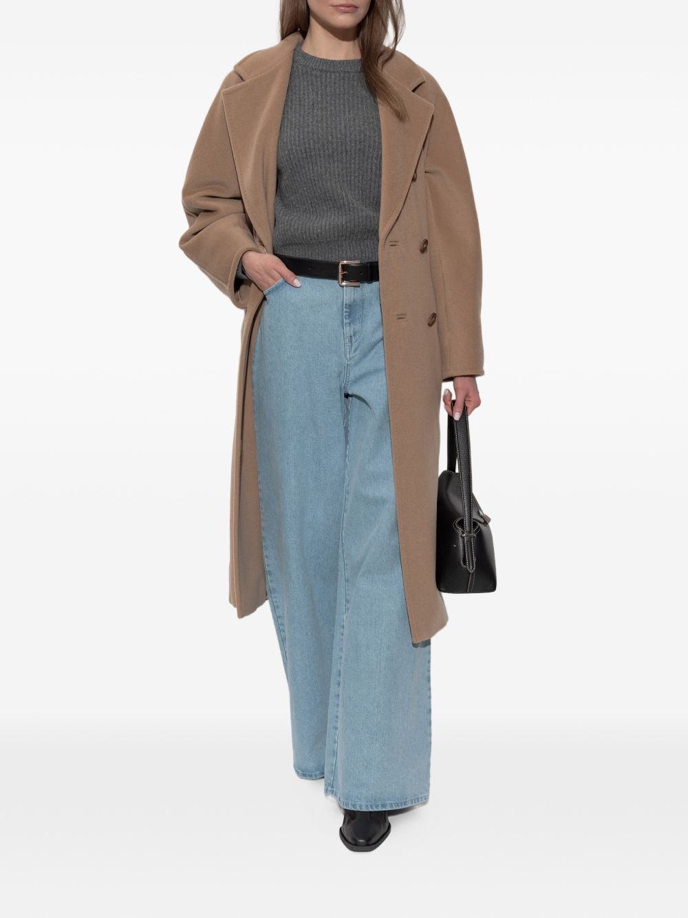 Cappotto doppippetto con cintura madame in beige 