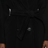Cappotto doppippetto con cintura madame in nero 