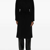 Cappotto doppippetto con cintura madame in nero 