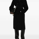 Cappotto doppippetto con cintura madame in nero 