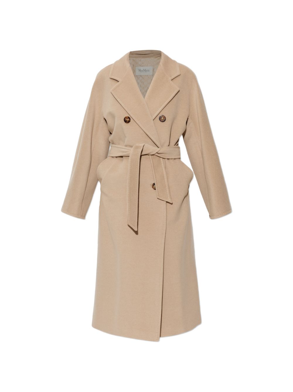 Cappotto doppippetto con cintura madame in beige 