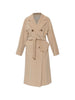 Cappotto doppippetto con cintura madame in beige
