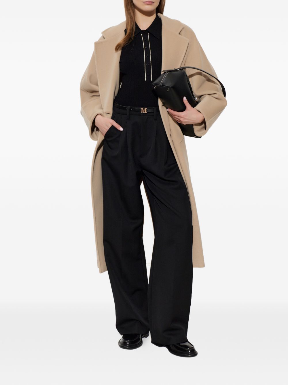 Cappotto doppippetto con cintura madame in beige 