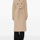 Cappotto doppippetto con cintura madame in beige 