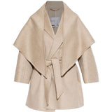 Cappotto corto con scollo a scialle detto in beige 