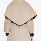 Cappotto corto con scollo a scialle detto in beige 