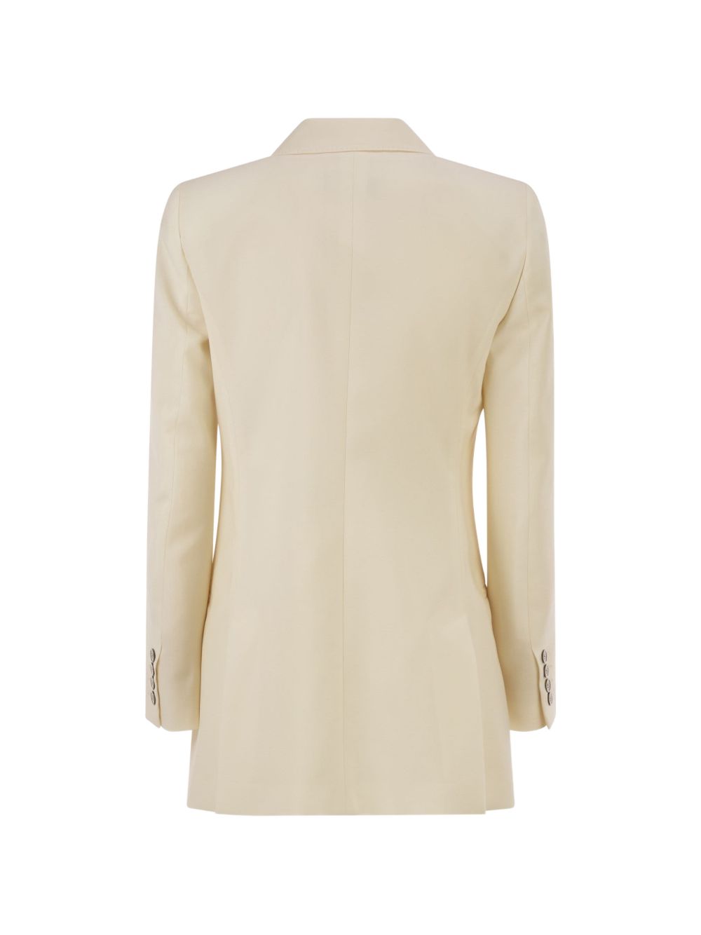 Blazer doppiopetto con revers a lancia bikini in bianco 