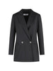 Blazer doppiopetto con revers a lancia bikini in nero