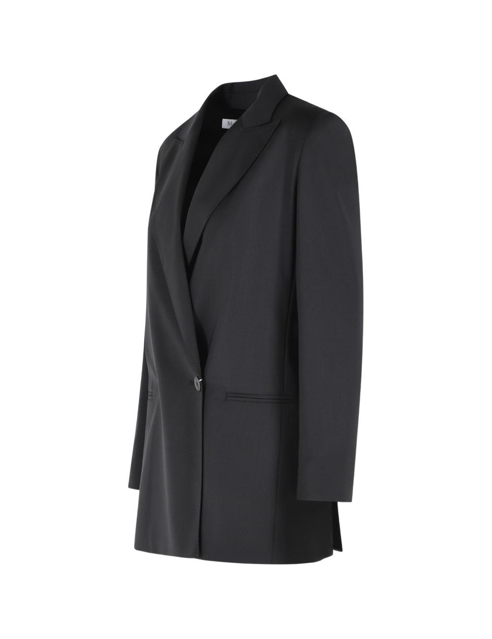 Blazer doppiopetto con revers a lancia bikini in nero 