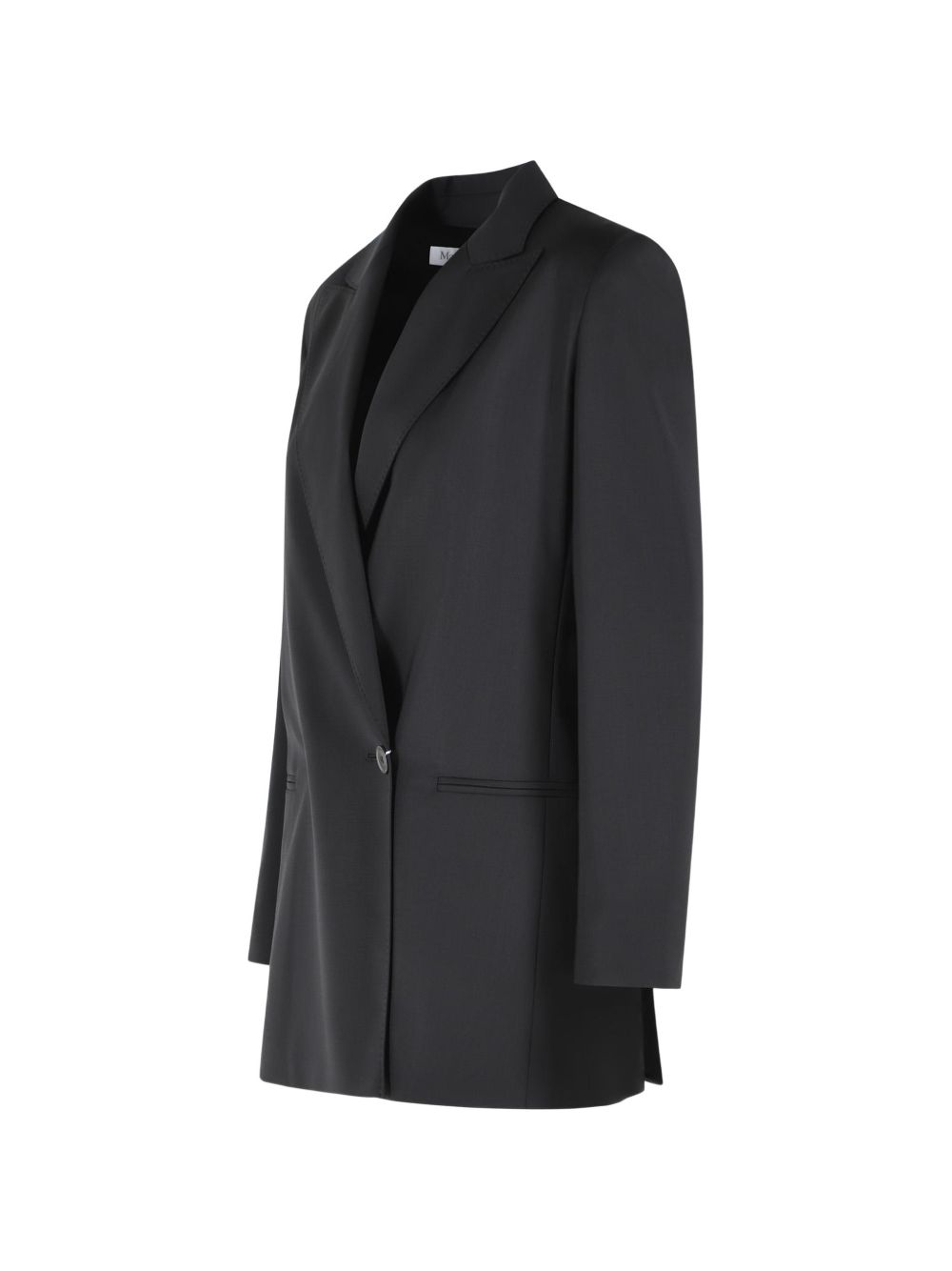Blazer doppiopetto con revers a lancia bikini in nero 